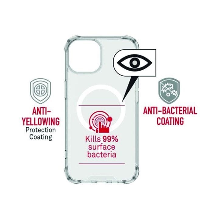 غطاء بايكرون لهاتف آيفون 14 بلس بتقنية ماجسيف مقاوم للصدمات والبكتيريا - شفاف | BKR-PR-IP14PLUS-6.7-M