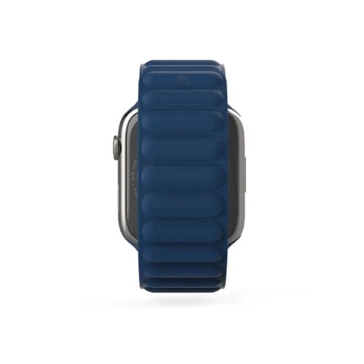 BAYKRON Apple Watch Band 42/44/45mm Premium Silicone Magnetic Soft Touch - Blue/Brown | BKR-ST-45-BL.BRN