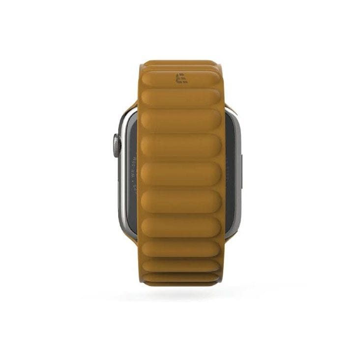 BAYKRON Apple Watch Band 42/44/45mm Premium Silicone Magnetic Soft Touch - Blue/Brown | BKR-ST-45-BL.BRN