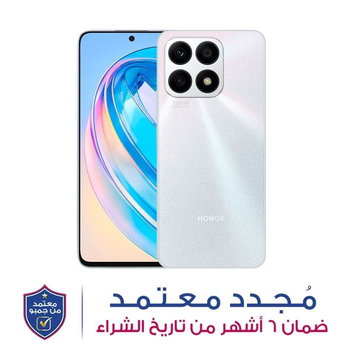 هونر هاتف ذكي X8a سعة 8 جيجابايت + 128 جيجابايت لون فضي تيتانيوم