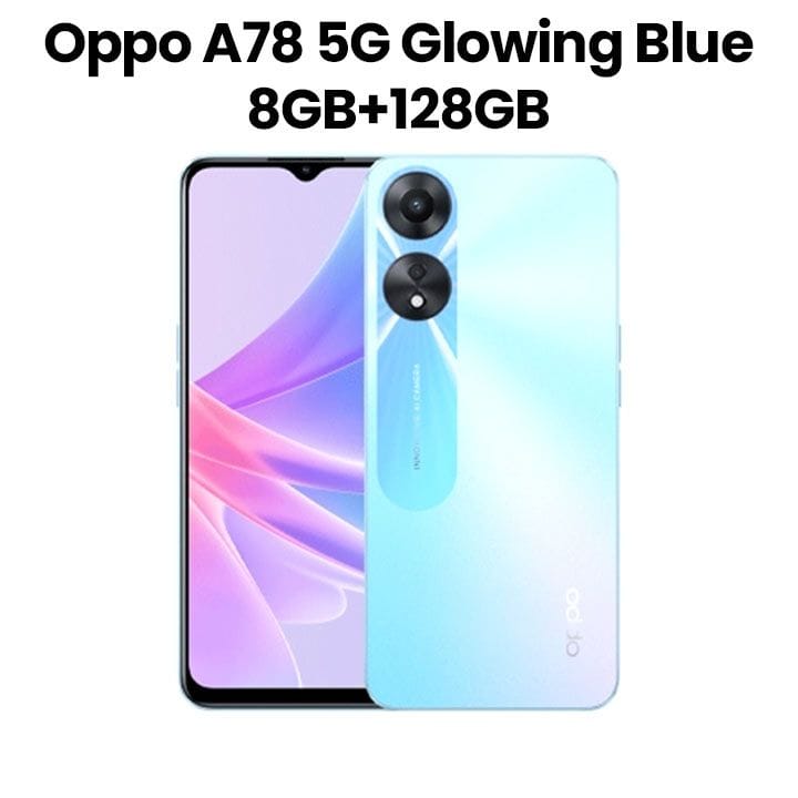 أوبو A78 5G هاتف ذكي 8 جيجابايت + 128 جيجابايت | أزرق متوهج | CPH2483