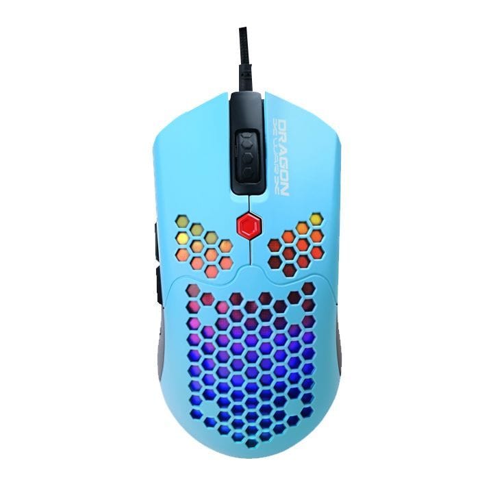 دراجون وور ELE-G25-BL ماوس ألعاب RGB خفيف للغاية 12000 DPI - أزرق