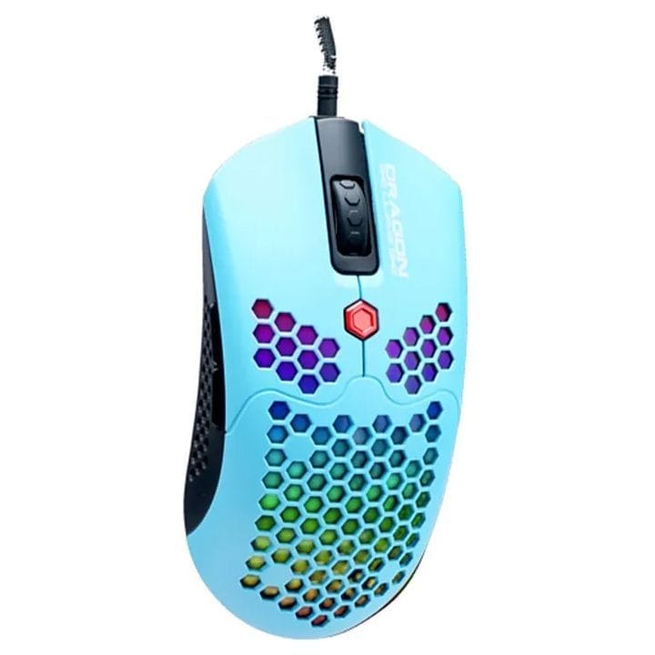 دراجون وور ELE-G25-BL ماوس ألعاب RGB خفيف للغاية 12000 DPI - أزرق