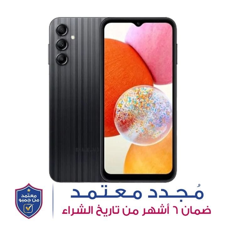 هاتف سامسونج جالاكسي A14 بذاكرة ٤ جيجابايت رام و٦٤ جيجابايت تخزين اللون الأسود SMA145PZKDMEA