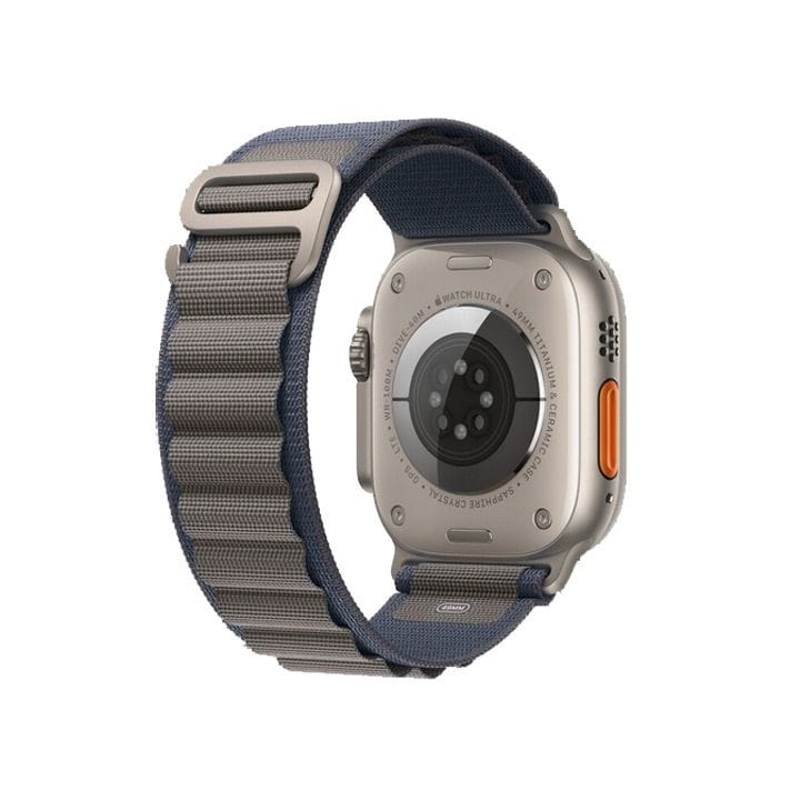 ساعة آبل ألترا ٢ جي بي إس + خلوي ٤٩مم هيكل تيتانيوم مع سوار ألباين أزرق - مقاس متوسط | MREP3AE/A  