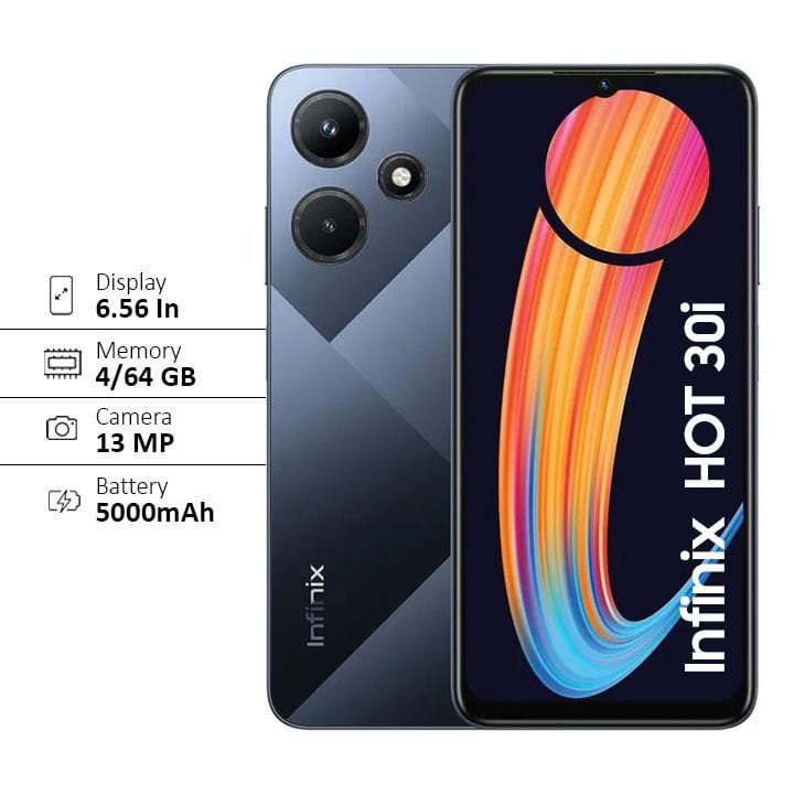 هاتف إنفينيكس هوت 30i بذاكرة ٤ جيجابايت+٦٤ جيجابايت - أسود مرآة | X669D
