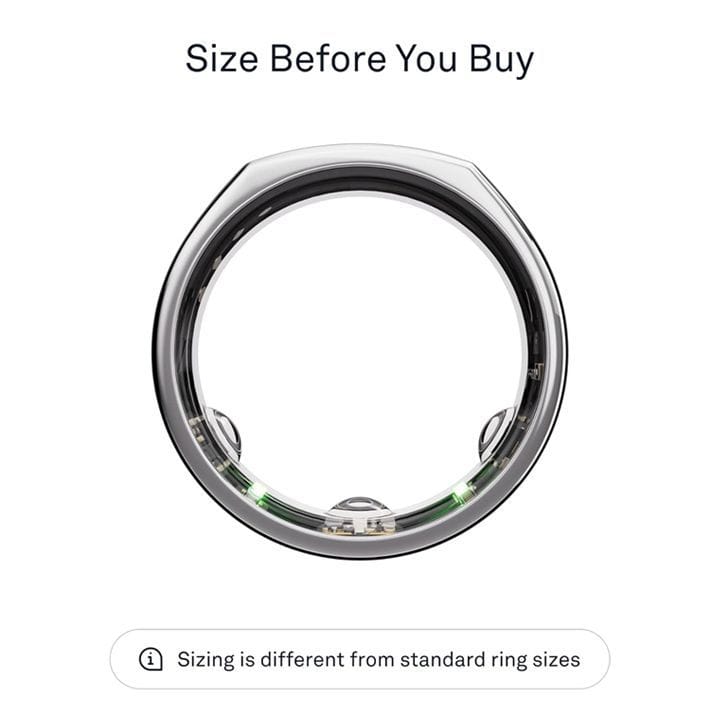 Oura Ring Gen3 Heritage Smart Ring - 8 - Silver