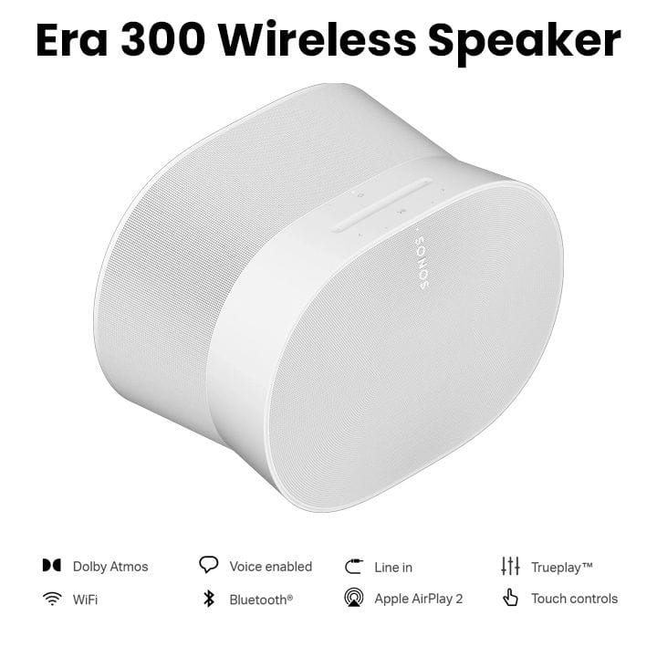 Sonos Era 300 HiFi Portable Smart Wireless Speaker - White 