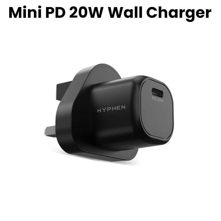 Hyphen Mini PD Adaptor 20W UK Plug Wall Charger - Black (M20UKB779)