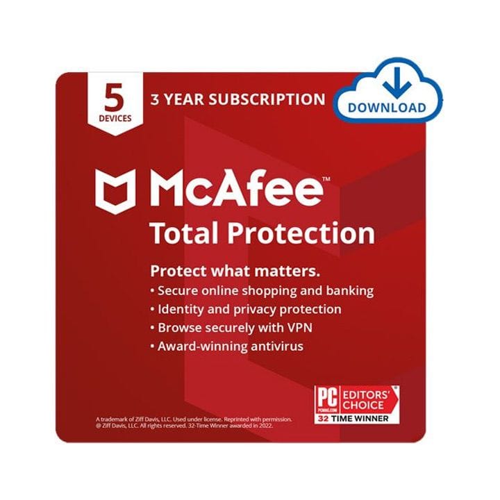 MCAFEE TOTAL PROTECTION - 5D 3YR PTR
