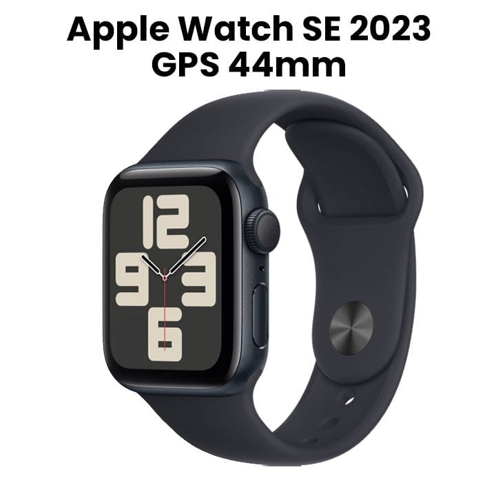 ساعة آبل SE جي بي إس ٤٤مم هيكل ألومنيوم منتصف الليل مع سوار رياضي بنفس اللون  