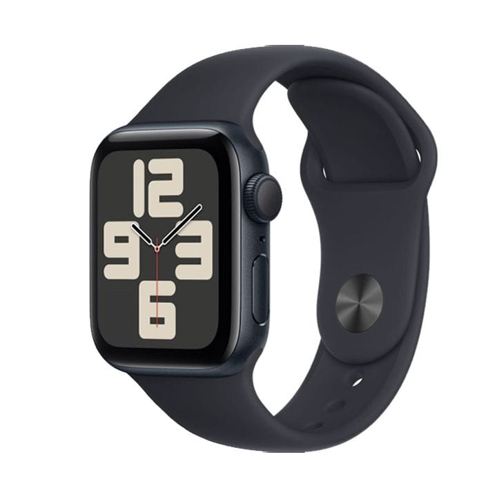 ساعة آبل SE جي بي إس ٤٤مم هيكل ألومنيوم منتصف الليل مع سوار رياضي بنفس اللون  