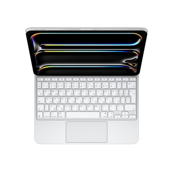 Apple Magic Keyboard for iPad Pro 11-Inch (M4), Arabic Layout, Backlit Keys, Multi-Touch Trackpad, Floating Cantilever Design & USB-C Charging | White - MWR03AB/A