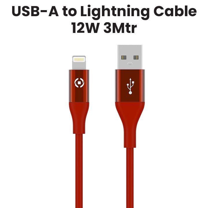 كابل USB-C إلى لايتنينغ 12 واط 3 متر سيللي - أحمر | USBLIGHTCOL3MRD