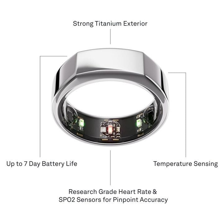 Oura Ring Gen3 Heritage Smart Ring - 7 - Silver