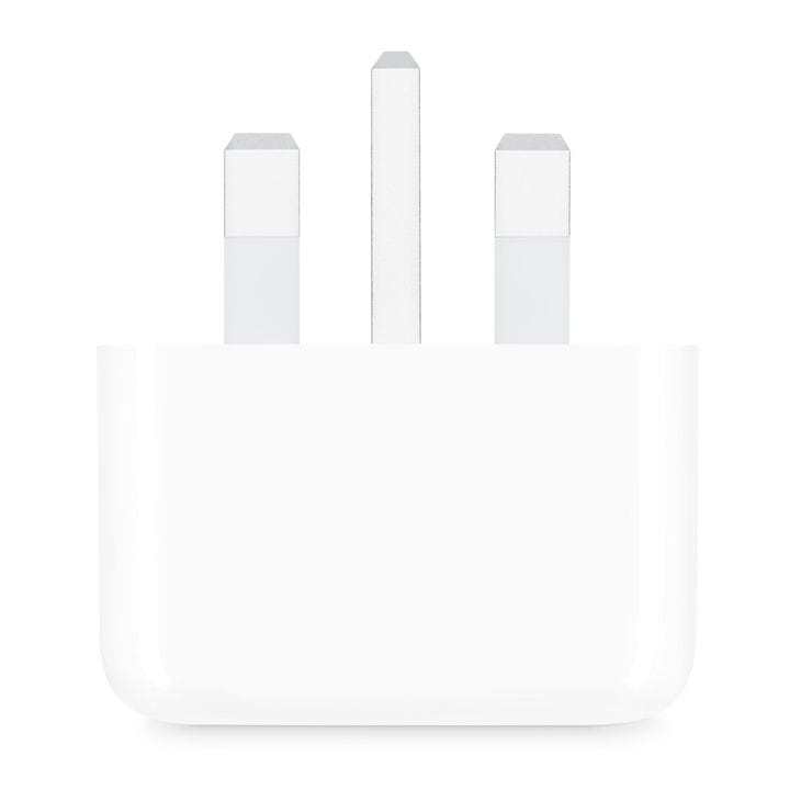 Apple 20W USB-C Power Adapter, Fast Charging, Corded Electric, Foldable UK Plug Connector - White - MUVT3B/A