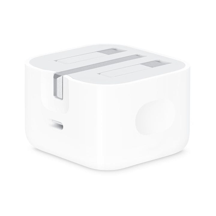 Apple 20W USB-C Power Adapter, Fast Charging, Corded Electric, Foldable UK Plug Connector - White - MUVT3B/A