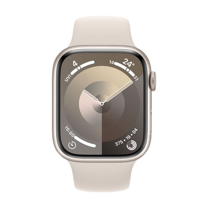 Apple Watch Series 9 GPS + Cellular, 45mm Starlight Aluminum Case with Starlight Sports Band
