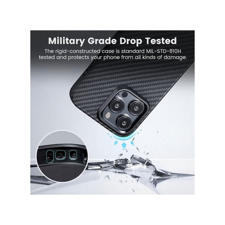 Pitaka iPhone 15 Fiber Case 3 Magez 1500D - Black/grey Twill