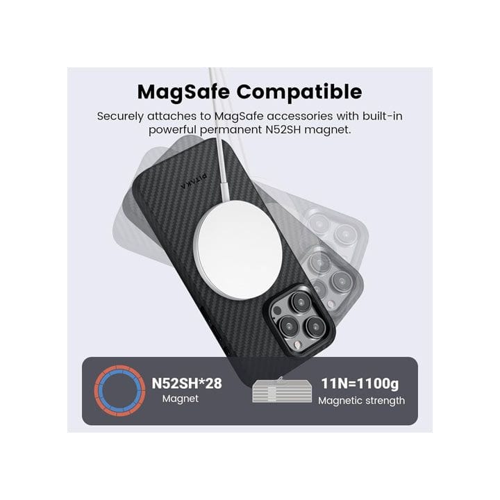 Pitaka iPhone 15 Fiber Case 3 Magez 1500D - Black/grey Twill