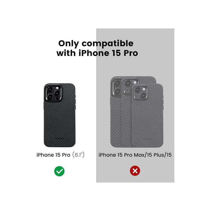 Pitaka iPhone 15 Fiber Case 3 Magez 1500D - Black/grey Twill