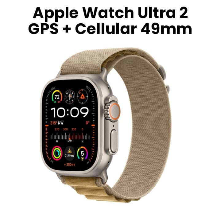 Apple Watch Ultra 2 GPS + Cellular 49MM Natural  Titanium Case With Tan Alpine Loop - Medium | MX4F3QA/A