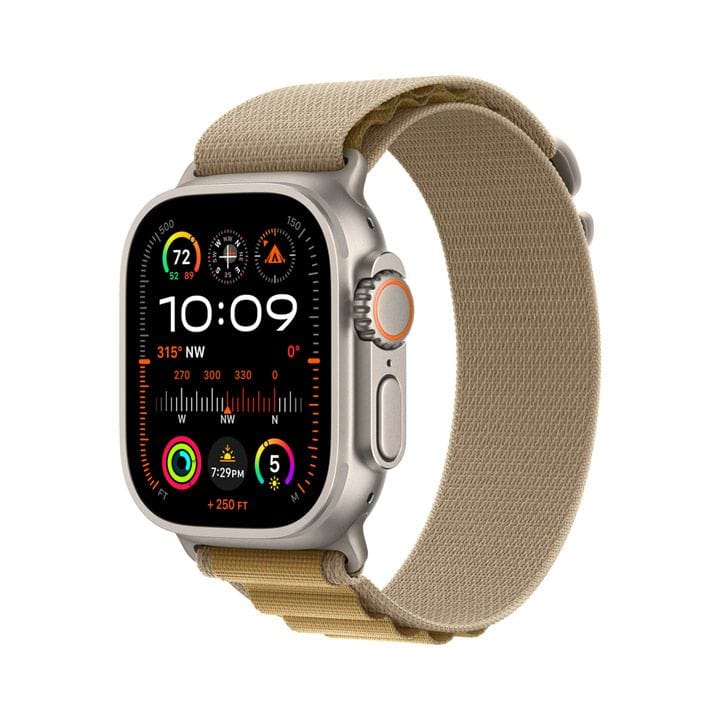 Apple Watch Ultra 2 GPS + Cellular 49MM Natural  Titanium Case With Tan Alpine Loop - Medium | MX4F3QA/A