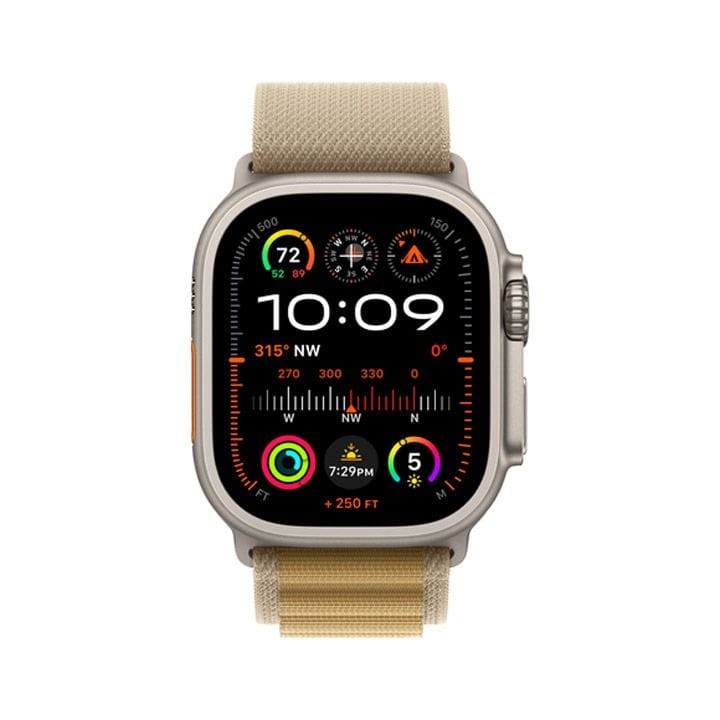 Apple Watch Ultra 2 GPS + Cellular 49MM Natural  Titanium Case With Tan Alpine Loop - Medium | MX4F3QA/A
