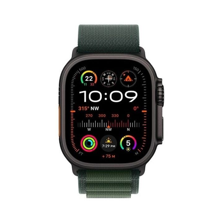 Apple Watch Ultra 2 GPS + Cellular 49MM Black Titanium Case With Dark Green Alpine Loop | MX4T3QA/A