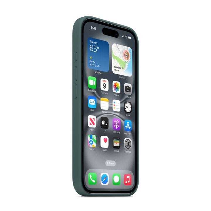 أبل آيفون 16 بلس كفر سيليكون مع ماجسيف أخضر بحيرة - زي إم إل | MYYH3ZM/A