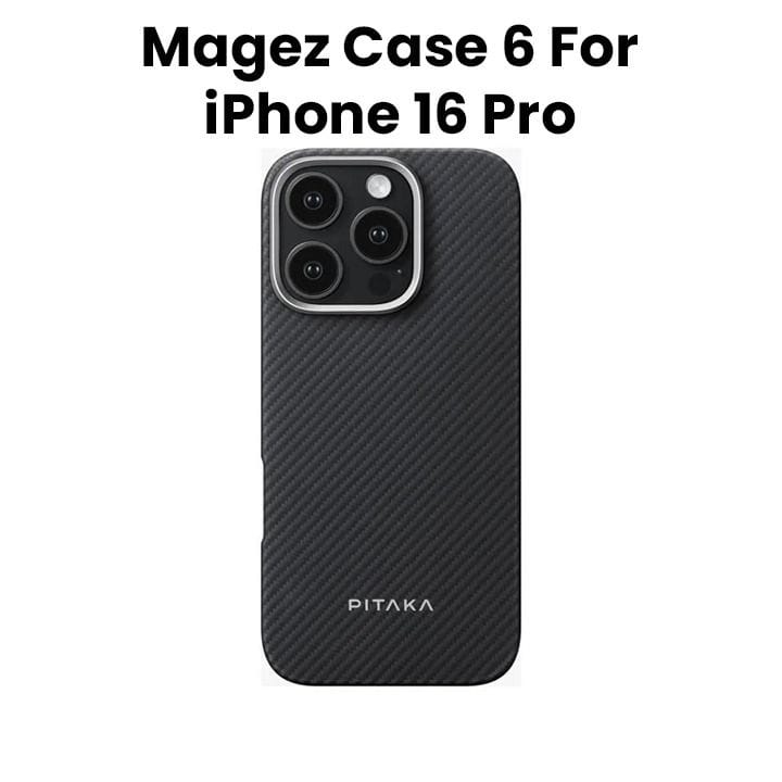 بيتاكا غطاء ماغيز ٦ لهاتف آيفون ١٦ برو - أسود/رمادي Twill | KI1601PA