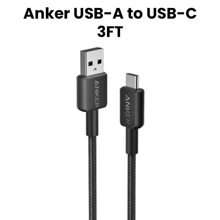 كابل مضفر من أنكر 322 من يو إس بي-أ إلى يو إس بي-سي بطول 3 أقدام - أسود | A81H5H11
