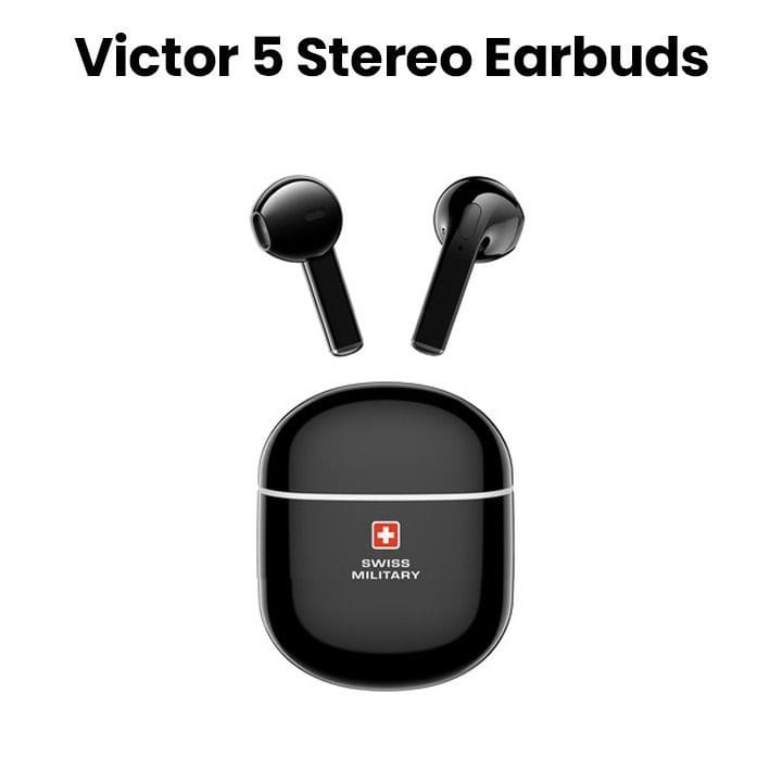 Swiss Military Stereo Earbuds – Black | SM-TWS-VICTOR5