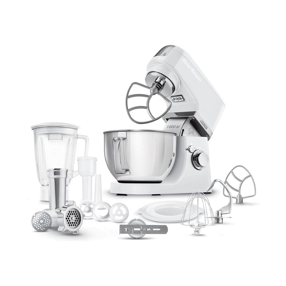 Sencor Multifunctional Electric Stand Mixer, Extremely Powerful 1000W Motor, Robust Full-Metal Body With Metal Gears - White - STM 6350WH