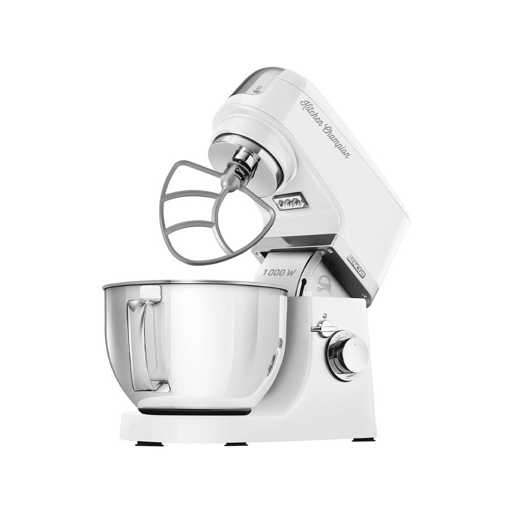 Sencor Multifunctional Electric Stand Mixer, Extremely Powerful 1000W Motor, Robust Full-Metal Body With Metal Gears - White - STM 6350WH
