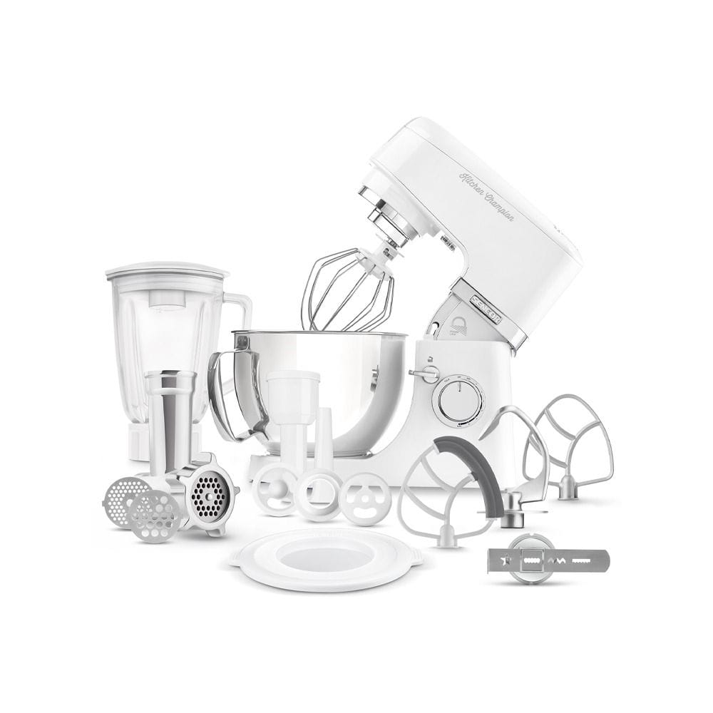 Sencor Multifunctional Electric Stand Mixer, Extremely Powerful 1000W Motor, Robust Full-Metal Body With Metal Gears - White - STM 6350WH