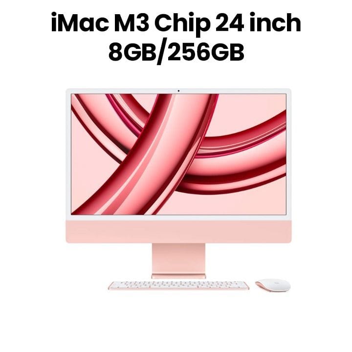 Apple 24-inch iMac with Retina 4.5K Display, M3 Chip 8-core CPU, 8-core GPU, 256GB SSD - Pink | MQRD3AB/A
