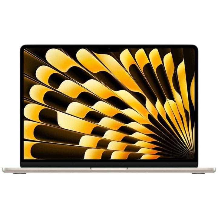 ماك بوك إير مقاس ١٣ إنش مع شريحة Apple M3 وحدة معالجة مركزية ٨ نوى ومعالج رسومي ٨ نوى وذاكرة ٨ جيجابايت وسعة تخزين ٢٥٦ جيجابايت اللون ضوء النجوم MRXT3ZS/A
