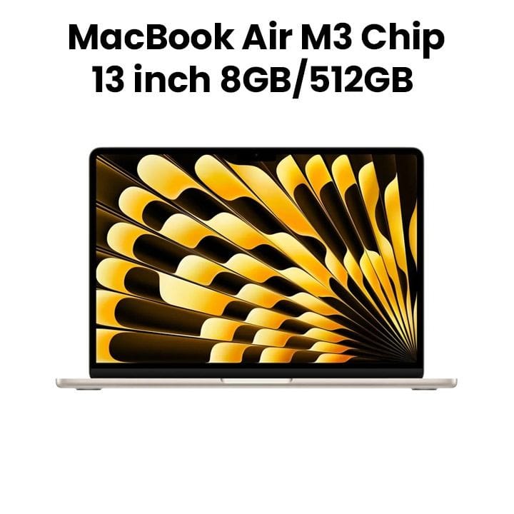 ماك بوك إير مقاس ١٣ إنش مع شريحة Apple M3 وحدة معالجة مركزية ٨ نوى ومعالج رسومي ١٠ نوى وذاكرة ٨ جيجابايت وسعة تخزين ٥١٢ جيجابايت اللون رمادي فلكي MRXU3AB/A