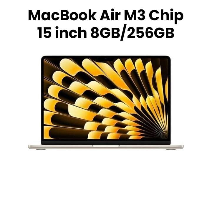 Apple MacBook Air 8GB RAM 256GB SSD 15 Inch, M3 Chip, 8-Core CPU And 10-Core GPU, Liquid Retina Display - Starlight - MRYR3AB/A (Open Piece/Display Unit)