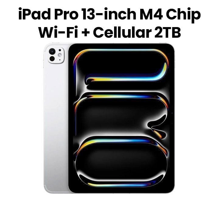 Apple 13-inch iPad Pro Wi-Fi + Cellular 2TB with Nano-Texture Glass - Silver | MWT23AB/A