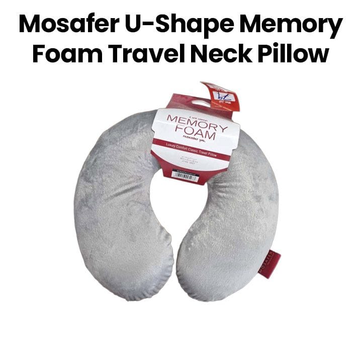 Mosafer U-Shape Memory Foam Travel Neck Pillow - Grey | JZT458