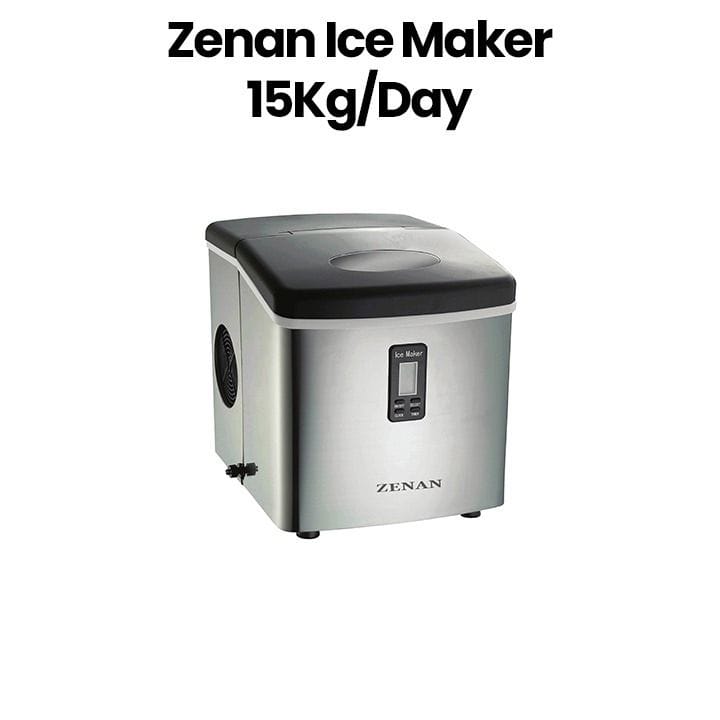 Zenan Ice Maker Stainless Steel with LCD Display – Silver | ZIM-15SA
