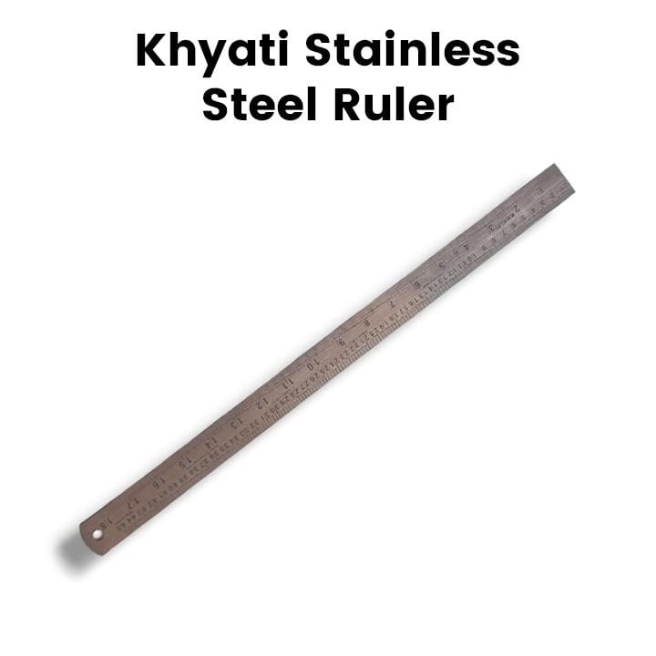 Khyati Stainless Steel Ruler 45cm, Silver | D533