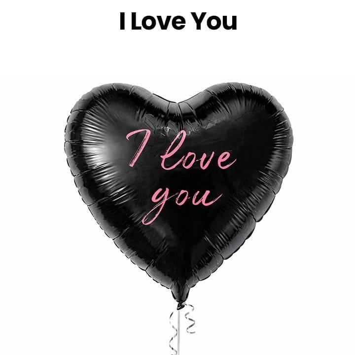I Love You Printed Helium Balloon | Black