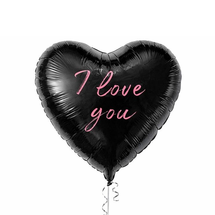 I Love You Printed Helium Balloon | Black