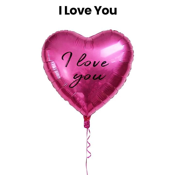 I Love You Printed Helium Balloon | Pink