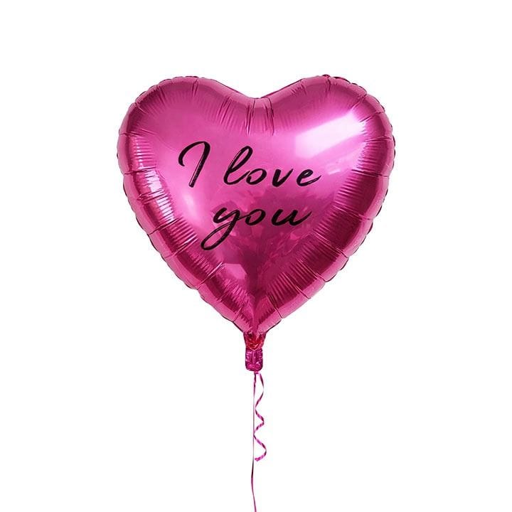 I Love You Printed Helium Balloon | Pink