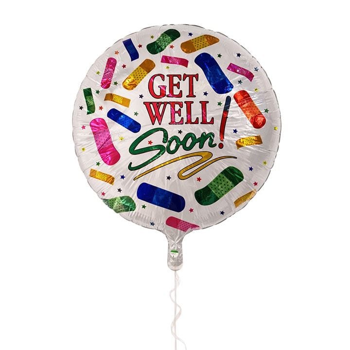 Get Well Soon Printed Foil Balloon 18" | White
