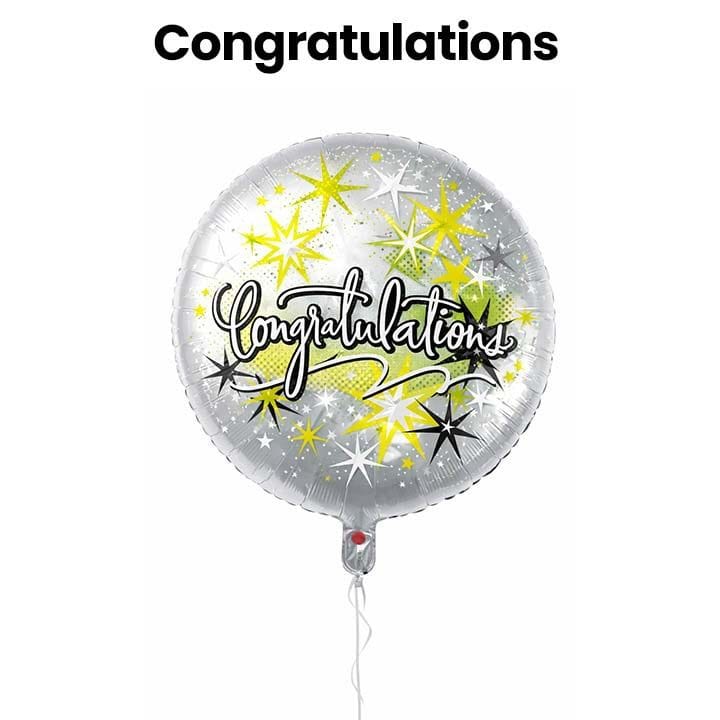 Congratulations Printed Foil Balloon 18" | Mixed Designs
